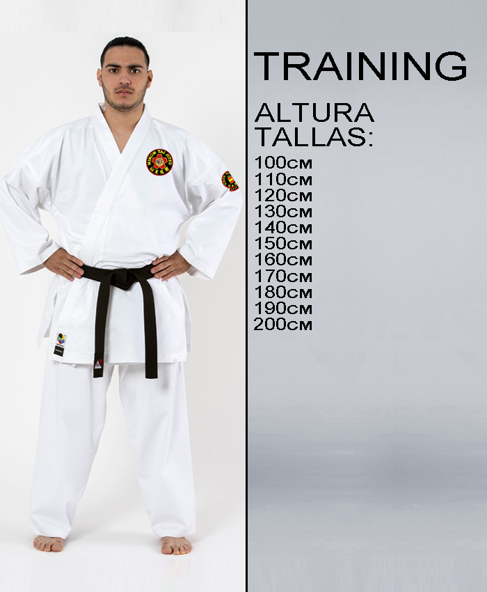 Kimono TRAINING con tabla de tallas